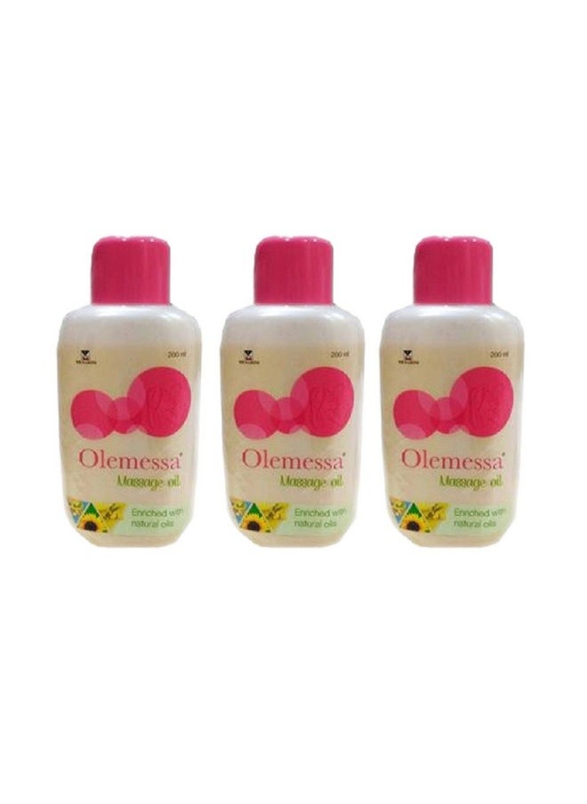 Olemessa Baby Massage Oil, Children One Size, Pink, 200 Ml (Pack Of 3)