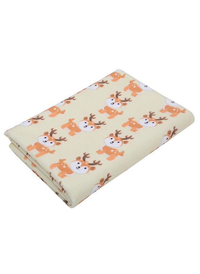 Printed Dry Sheets For Baby Medium Size Soft |Comfortable |Extra Absorbency|Fast Dry (100X70 Cm, Yellow, Deer Print)