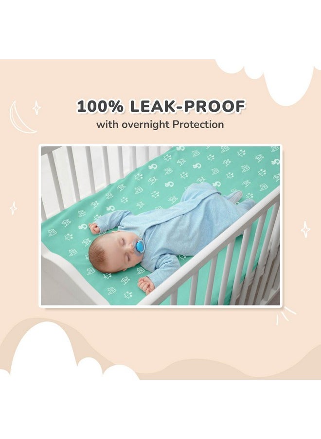 Waterproof Quick Dry Sheet For Baby | Anti-Piling Fleece Extra Absorbent Instant Dry Sheet For Baby Bed | Baby Cot Protector Sheet | Baby Bed Protector (Size-L,Green)