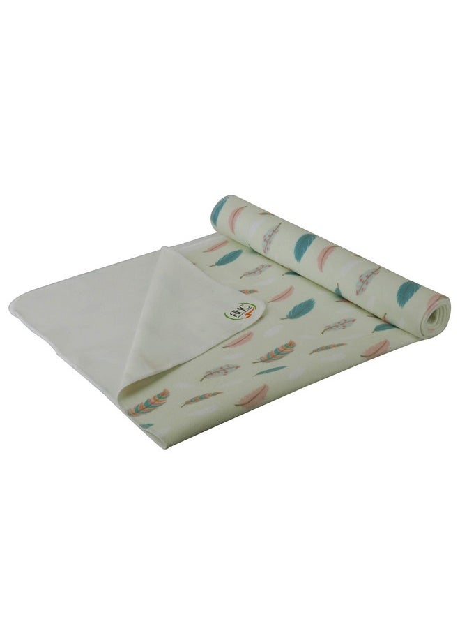 Printed Dry Sheets For Baby Medium Size Soft |Comfortable |Extra Absorbency|Fast Dry (100X70 Cm, Green, Leaf Print)