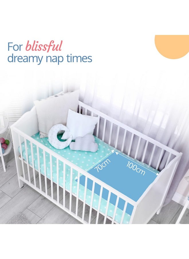 Instadry Anti-Piling Fleece Extra Absorbent Quick Dry Sheet For Baby, Baby Bed Protector, Waterproof Baby Sheet, Small Size 70X100Cm, Pack Of 2, Sky Blue & Navy Blue