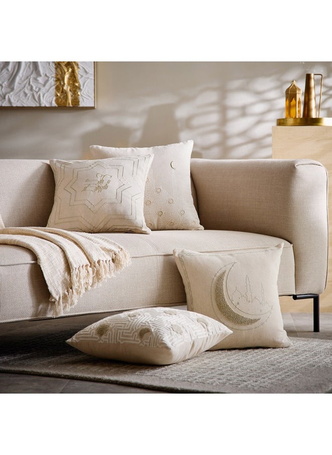 Skyline Mirage Embossed Moon Filled Cushion 45 x 45 cm