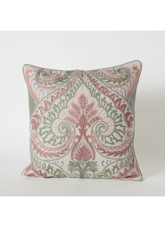 Trado Paisley Embroidered Filled Cushion 50 x 50 cm