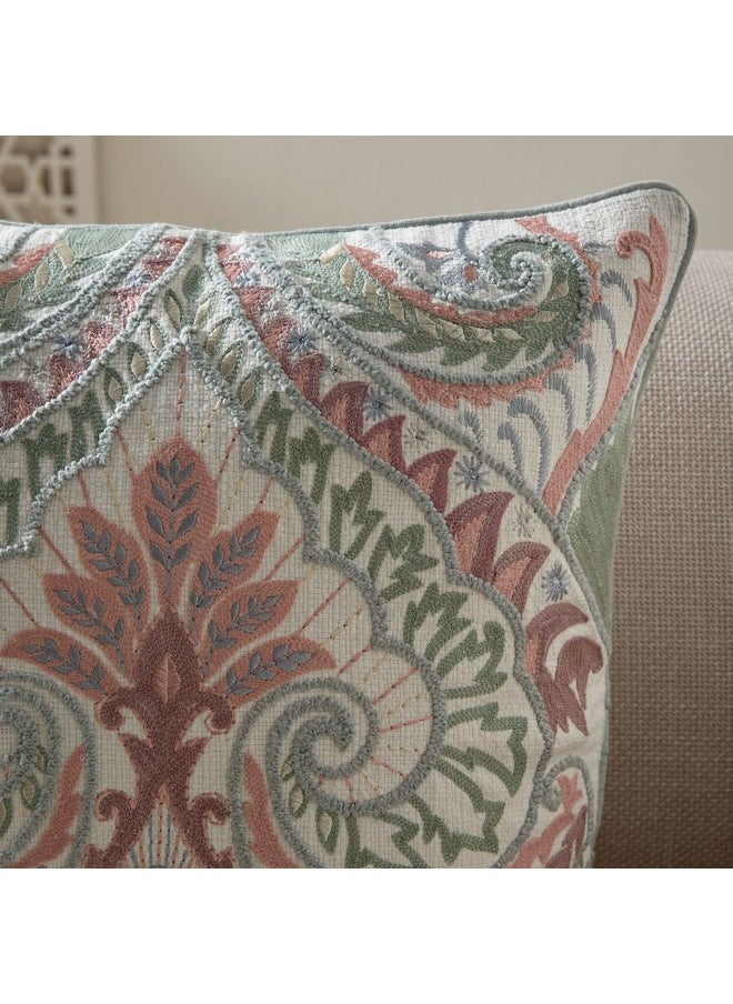 Trado Paisley Embroidered Filled Cushion 50 x 50 cm