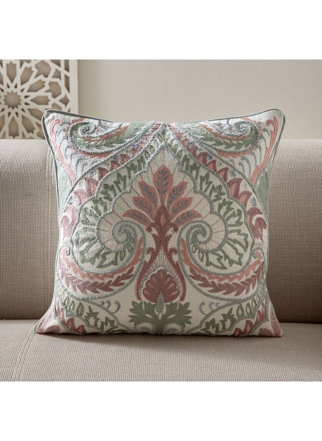 Trado Paisley Embroidered Filled Cushion 50 x 50 cm