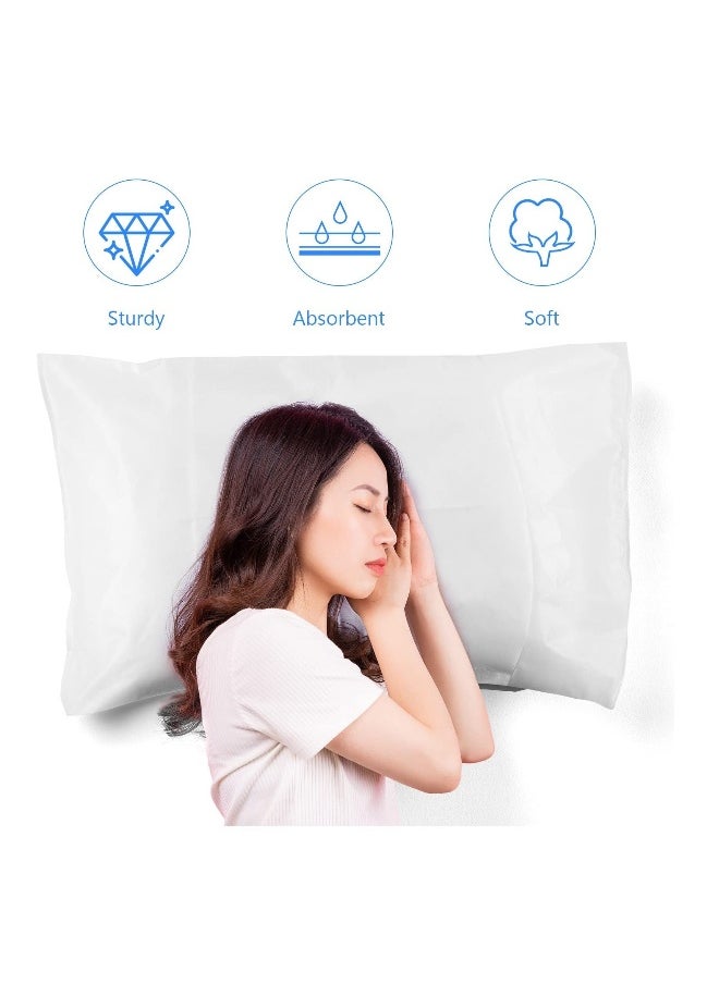 20 Pieces Disposable Pillow Cases, 32 x 20 Inches White Pillowfor Hotels Single Use Pillowcase, Disposable Home Bedding Supplies