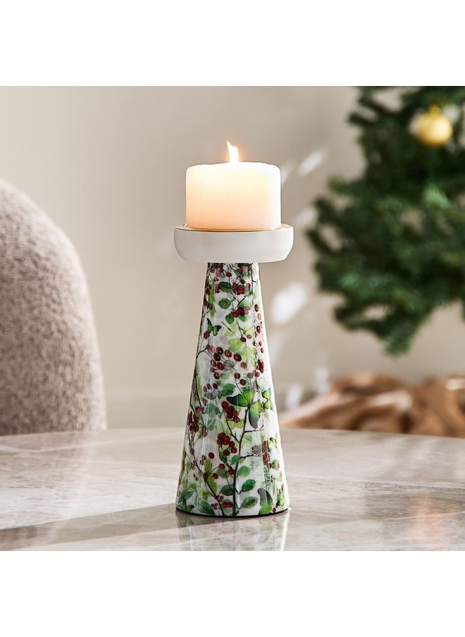 Berry Enamelled Pillar Candleholder 10 x 24 x 10 cm