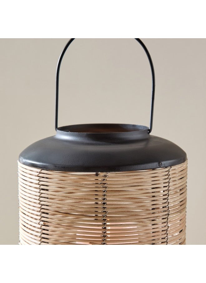 Drane Metal Lantern with Cane Wrap 18.5 x 18.5 x 22.5 cm