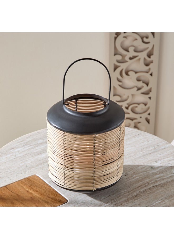 Drane Metal Lantern with Cane Wrap 18.5 x 18.5 x 22.5 cm