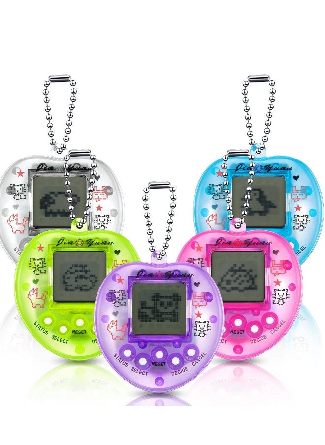 5 Pcs Virtual Pets Keychain for Kids Electronic Digital Pets Keychain 168 Pets Retro Handheld Game Machine