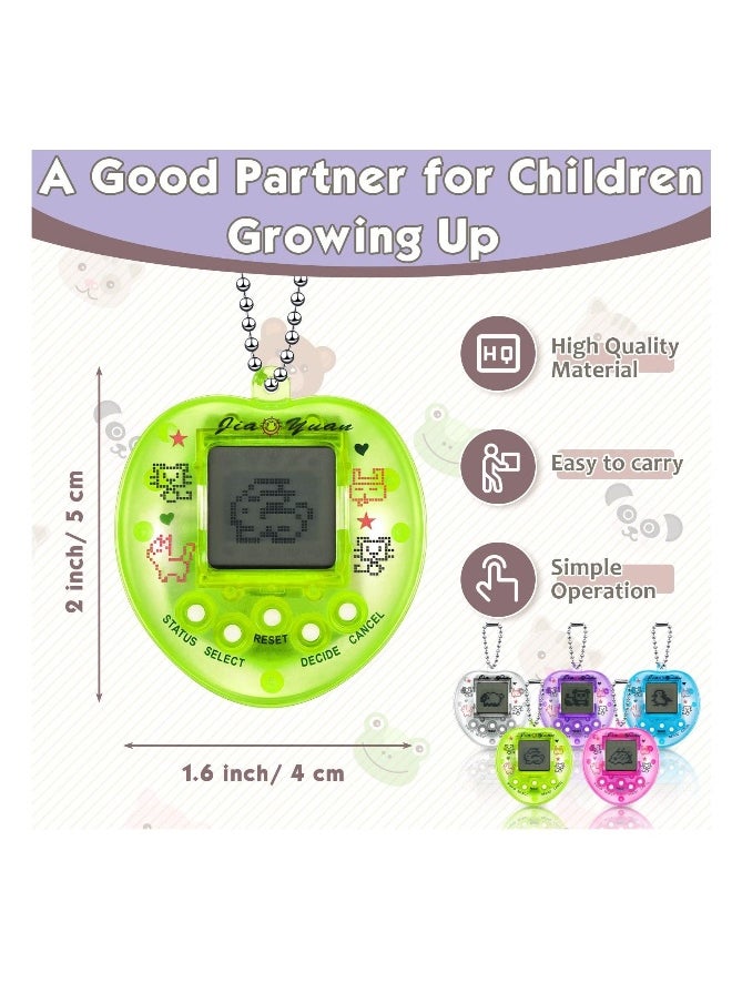 5 Pcs Virtual Pets Keychain for Kids Electronic Digital Pets Keychain 168 Pets Retro Handheld Game Machine