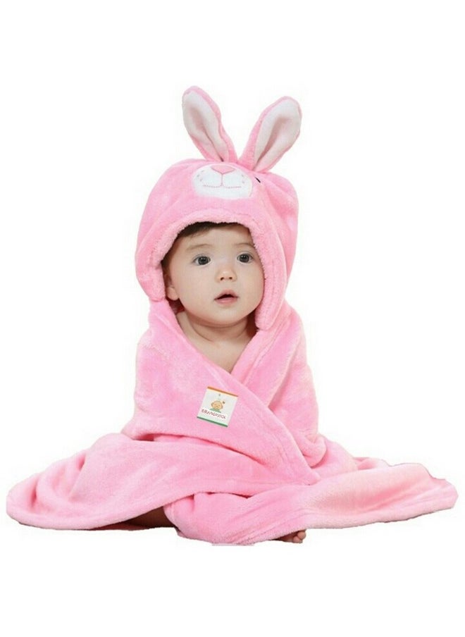 Ultra Soft Organic Premium Bathrobe Bath Gown For Babies Baby Bath Towel(Pink Rabbit)