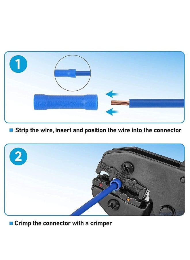 200 Pcs Insulated Electrical Connectors Kit Electrical Insulated Automotive Wire Crimp Terminals Splice Resists Corrosion