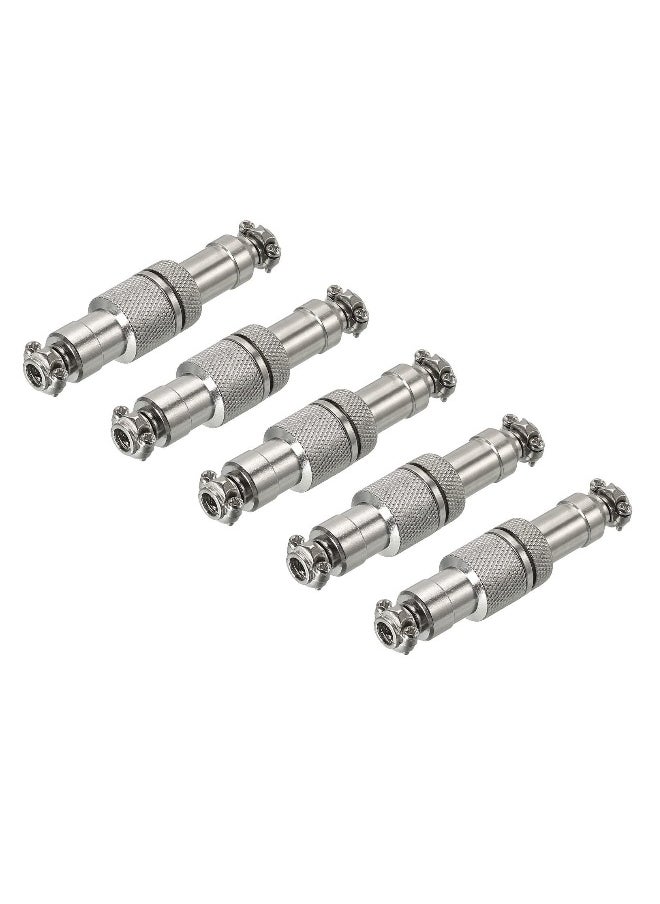 5pcs Aviation Connector GX12 3 Pins 12mm Male Female Wire Panel Aviation Connector Plug Socket for Aviation, High-Speed Rail, Ships