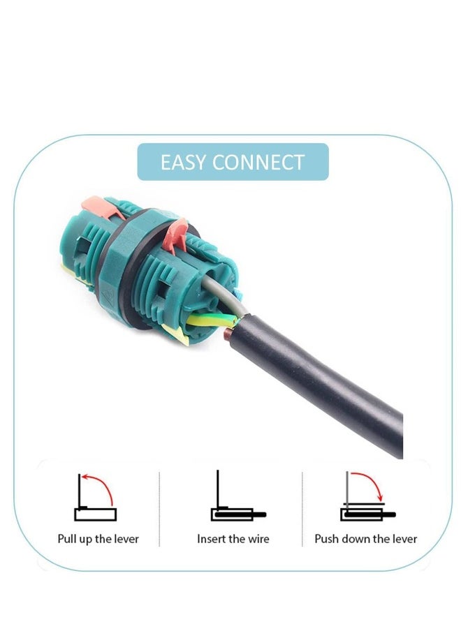 IP68 Waterproof Junction Box M20 Outdoor Electrical Cable Connectors 2 Way 3 Pin for Quick Repair Extender Power Wire Cord Range 9~12mm (5 Pack)