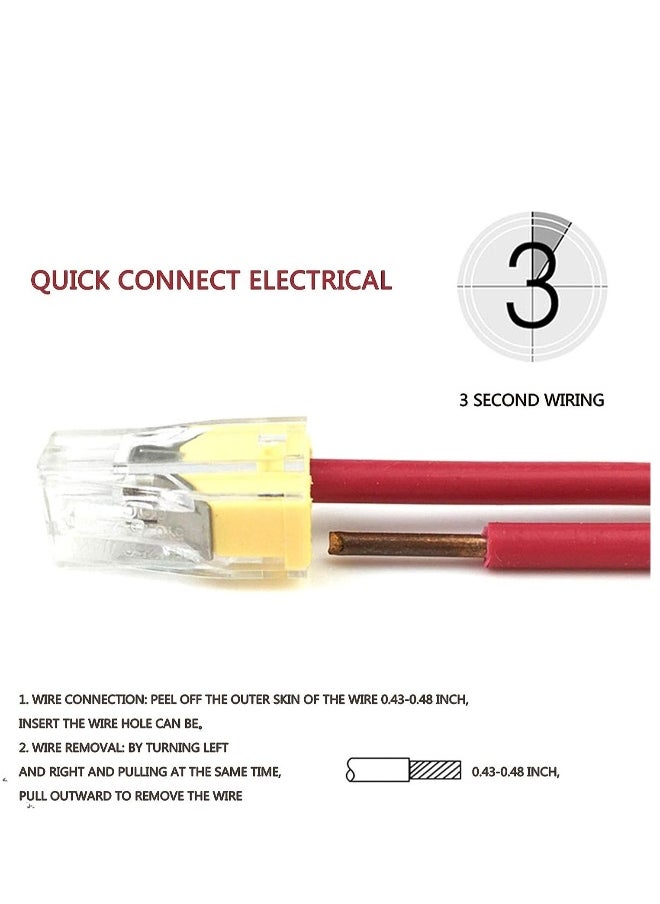 Push in Wire Connectors Quick Connect Electrical 2-Port 50 Pcs + 4-Port 50 Pcs Pushin Small Wire Nuts Assortment Wiring Connecters