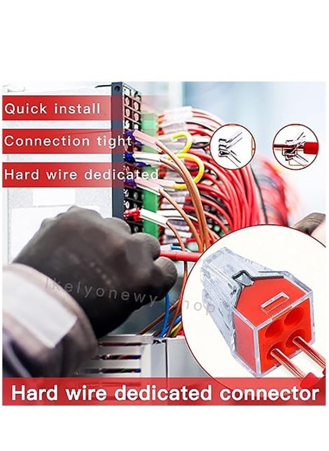 Push in Wire Connectors Quick Connect Electrical 2-Port 50 Pcs + 4-Port 50 Pcs Pushin Small Wire Nuts Assortment Wiring Connecters