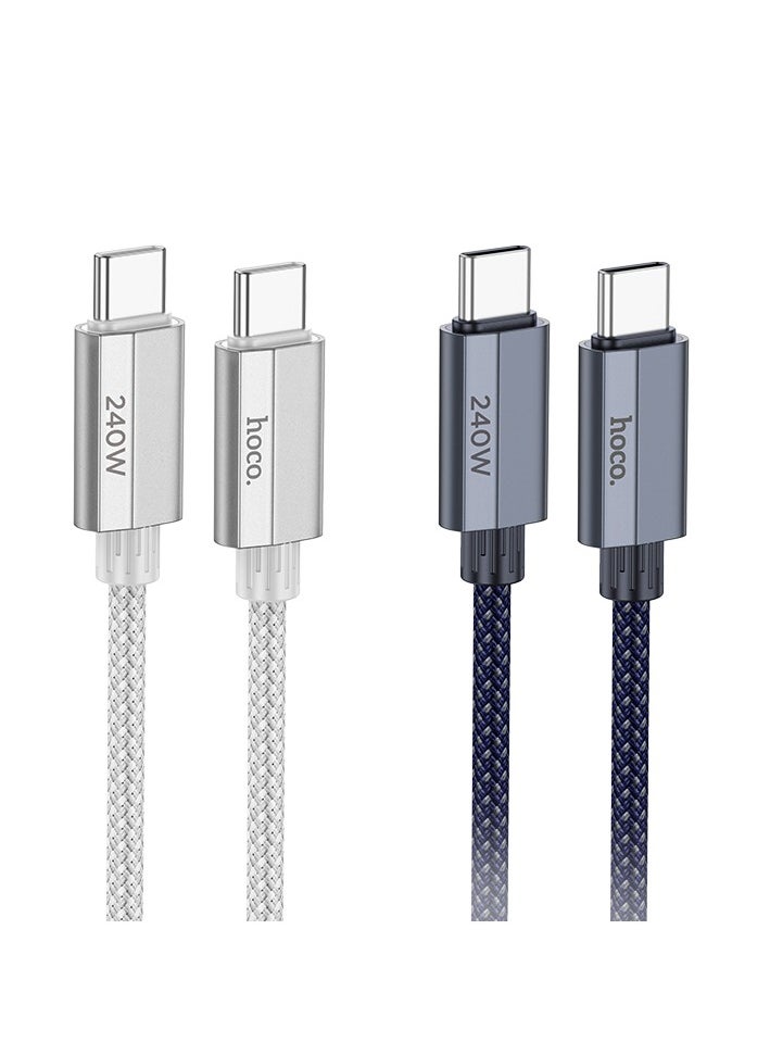 hoco U134 Primero 240W Charging Data Cable Type-C to Type-C – 1.8m, Braided Design, PD3.1 Protocol