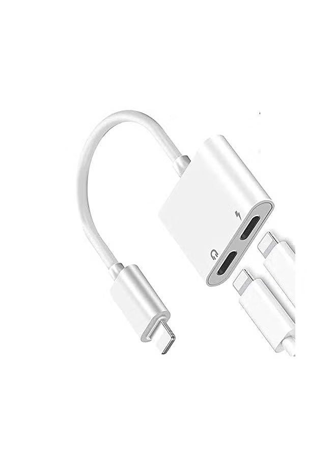 Lightning Splitter for iPhone,[Apple MFi Certified] iPhone Headphone Adapter 2 in 1 Dual Lightning Headphone Jack Audio + Charge Cable Compatible for iPhone 12/12 Pro/11/XS/XR/X 8 7/iPad/ iPod