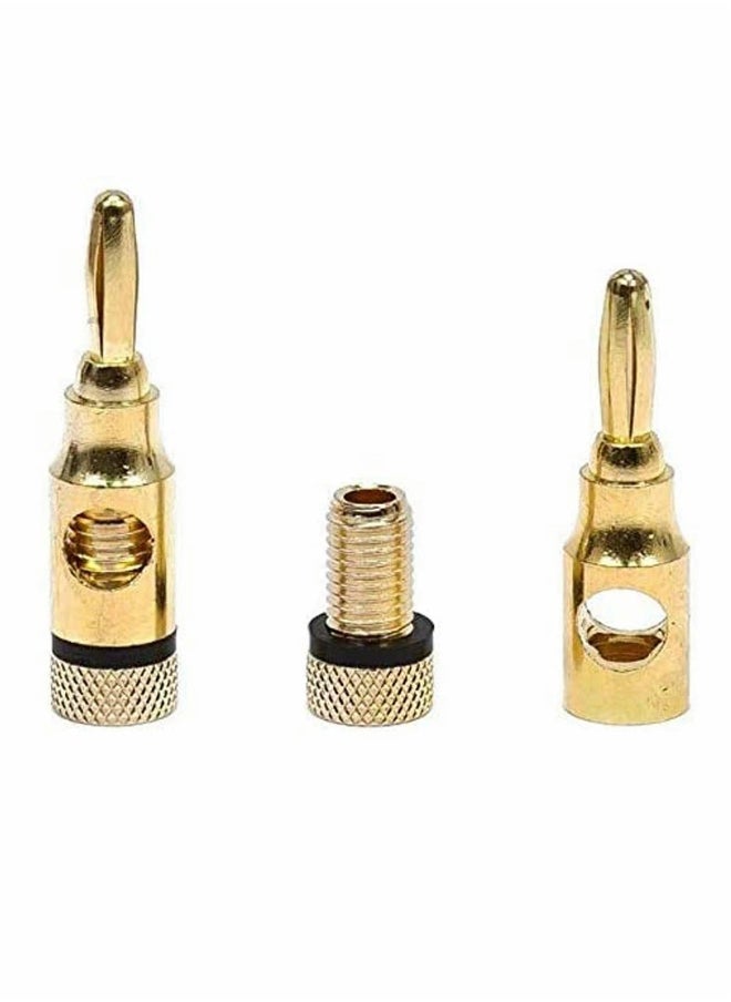 Banana Plugs 6 Pairs, Closed Screw 24K Gold Plated Banana Speaker Plug Connectors