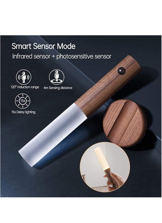 Motion Sensor Night Light Smart LED Light Sensing Distance 4M for Bedroom Children Room Walnut Wood