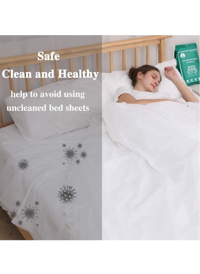 Disposable Bed Sheets Travel for Hotel Bedding Cover Portable Sheet with 1Quilt Cover, 1 and 2 Pillowcase Business Trip Spa Hotel(4PCS a Set )