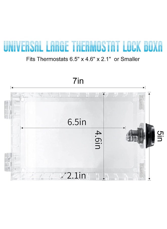 Large Universal Thermostat Lock Box with Combination Lock Clear Thermostat Guard for Wall Fits Thermostats 6.5 X 4.6 X 2.1in or Smaller (1PCS)