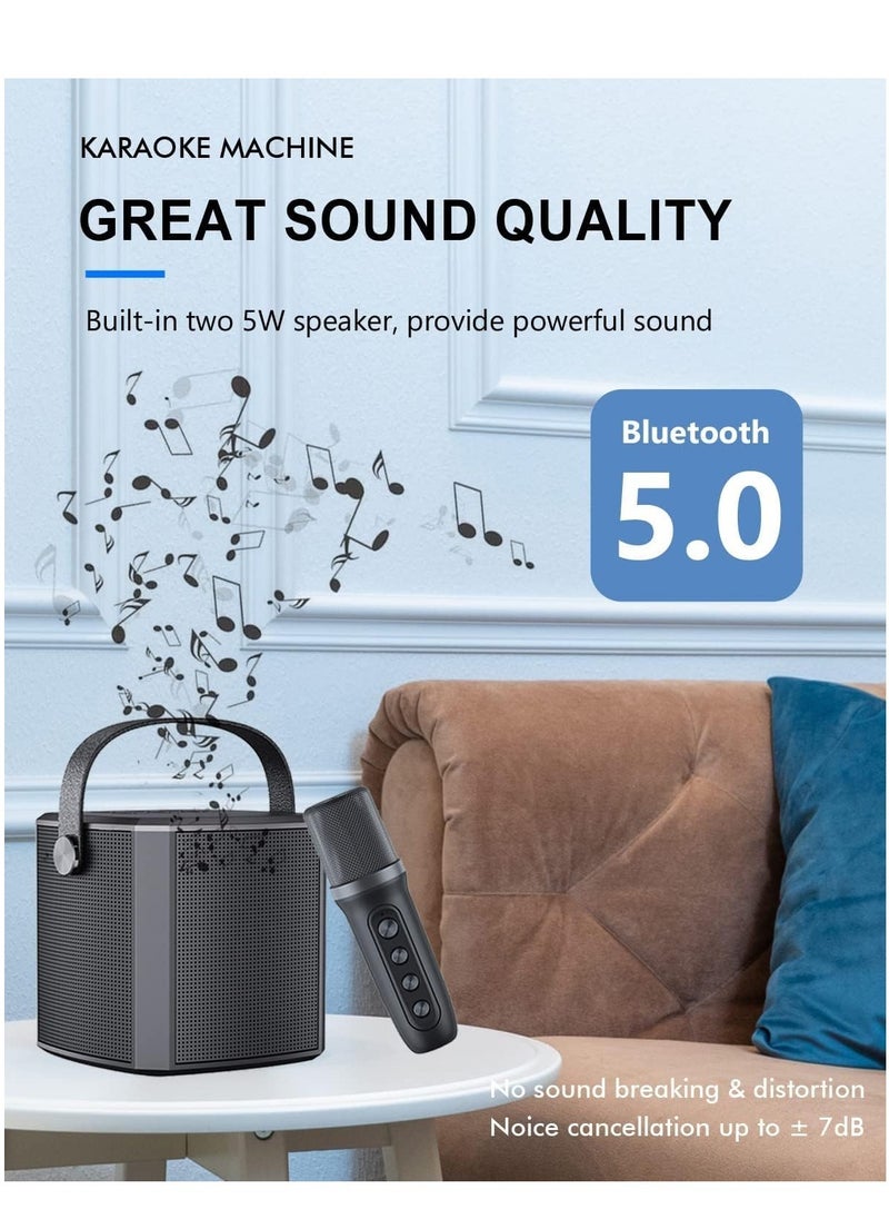 Karaoke Machine with UHF Wireless Microphones for Adults & Kids | Portable Bluetooth PA Speaker System | Vocal Cut Support | Rechargeable, Loud Sound & LED Light Effects | Perfect for Home Parties, Weddings, Meetings & Events