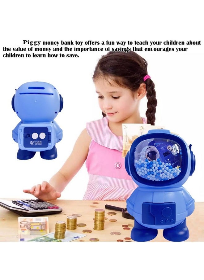 Cartoon Design Plastic Piggy Bank || Creative Cute Money Bank || Coin Saving Bank For Boys & Girls (Pack Of 1) (Astronaut - Blue)