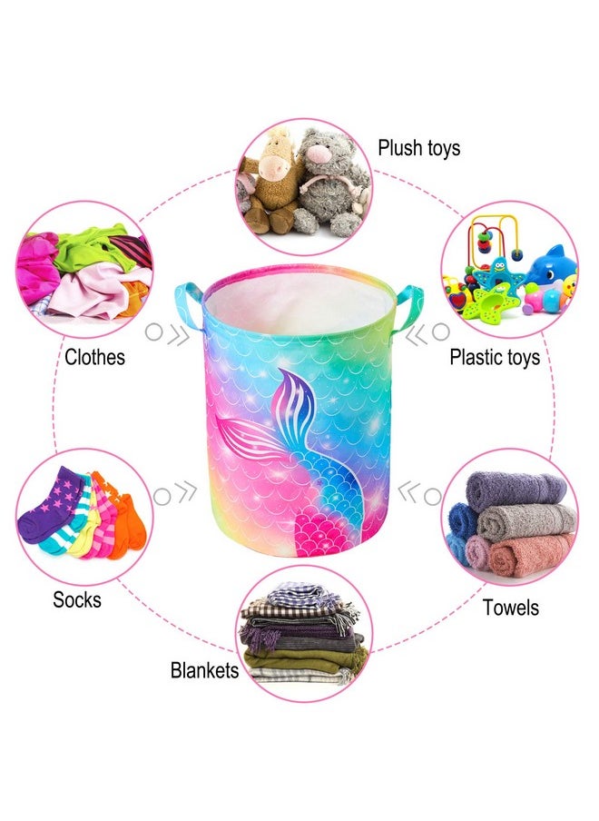 Kids Laundry Hamper 43.6L Waterproof Baby Laundry Basket Collapsible Canvas Toy Organizer Basket With Handles For Kids Bedroom Nursery Clothes