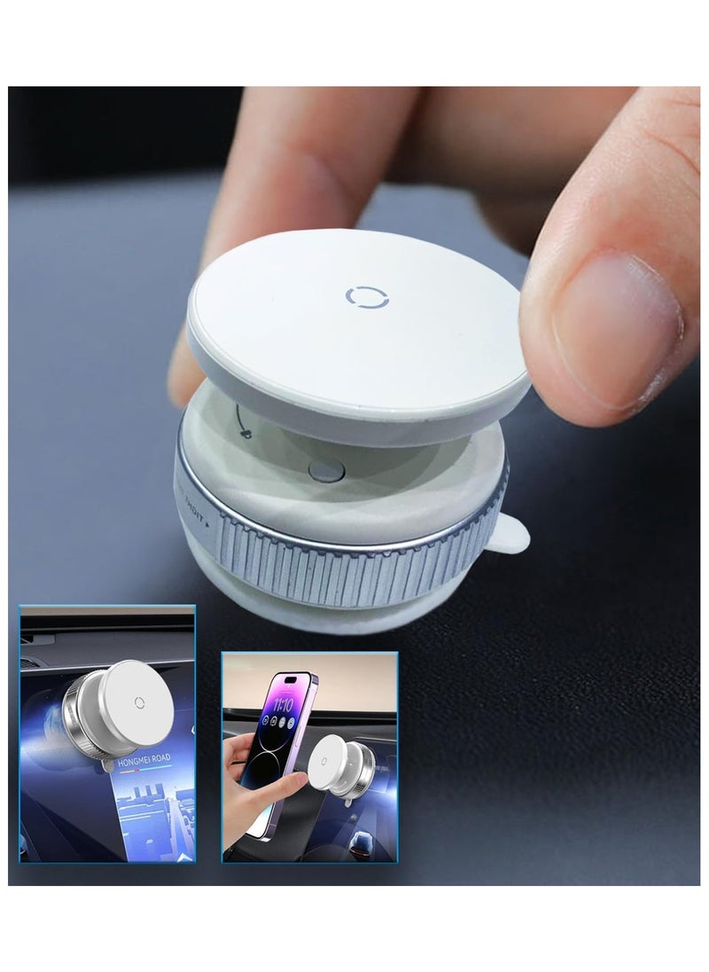 ADAK Universal Glass Vacuum Suction Car Phone Holder, Stable Mobile Mount for Glass, Mirrors, Screens| One-Hand Operation, Durable Design,Strong Grip for Smartphones,Versatile Use at Home, Car (White)
