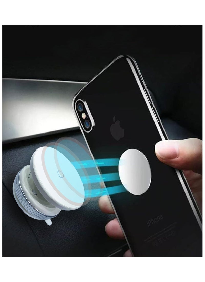 ADAK Universal Glass Vacuum Suction Car Phone Holder, Stable Mobile Mount for Glass, Mirrors, Screens| One-Hand Operation, Durable Design,Strong Grip for Smartphones,Versatile Use at Home, Car (White)