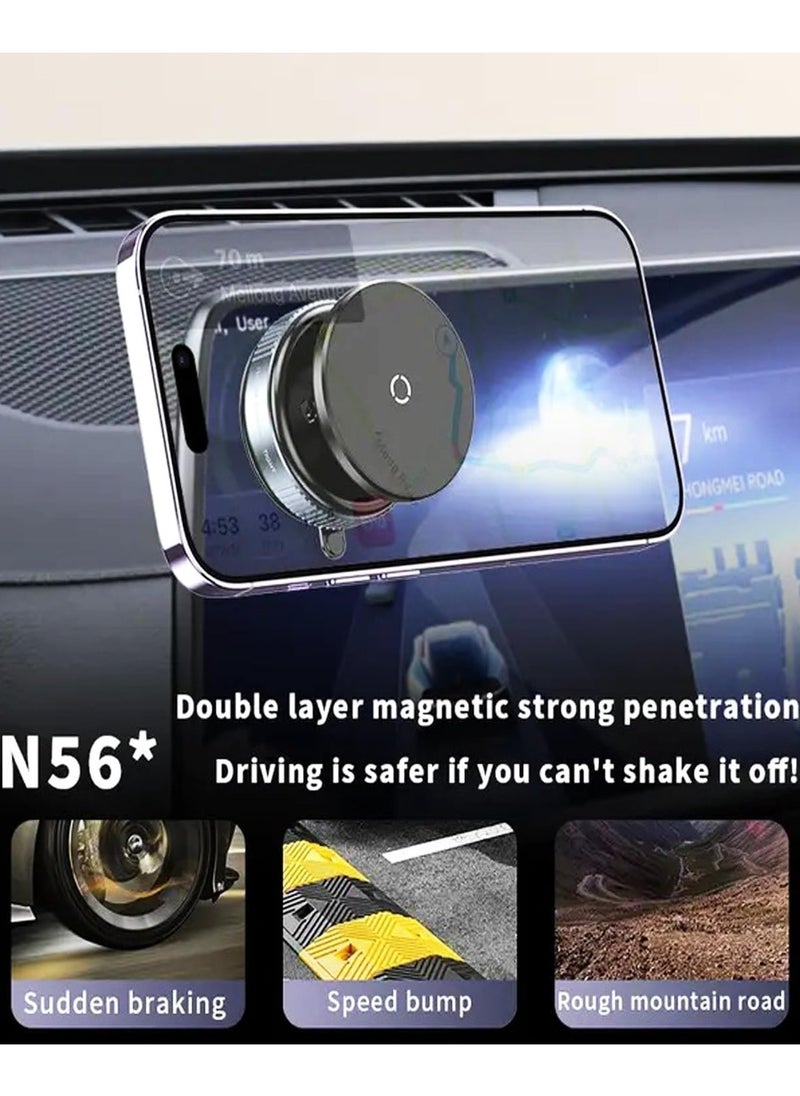 ADAK Universal Glass Vacuum Suction Car Phone Holder, Stable Mobile Mount for Glass, Mirrors, Screens| One-Hand Operation, Durable Design,Strong Grip for Smartphones,Versatile Use at Home, Car (Black)