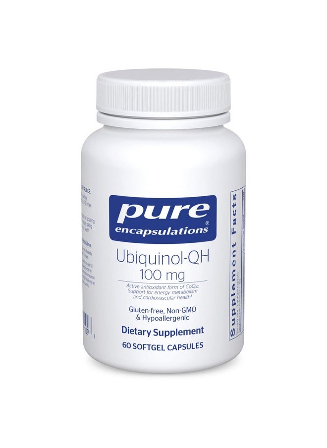 Pure Encapsulations Ubiquinol-QH - 100 mg CoQ10 - Supports Energy Metabolism & Heart Health* - Coenzyme Antioxidants Supplement - Non-GMO - 60 Softgel Capsules