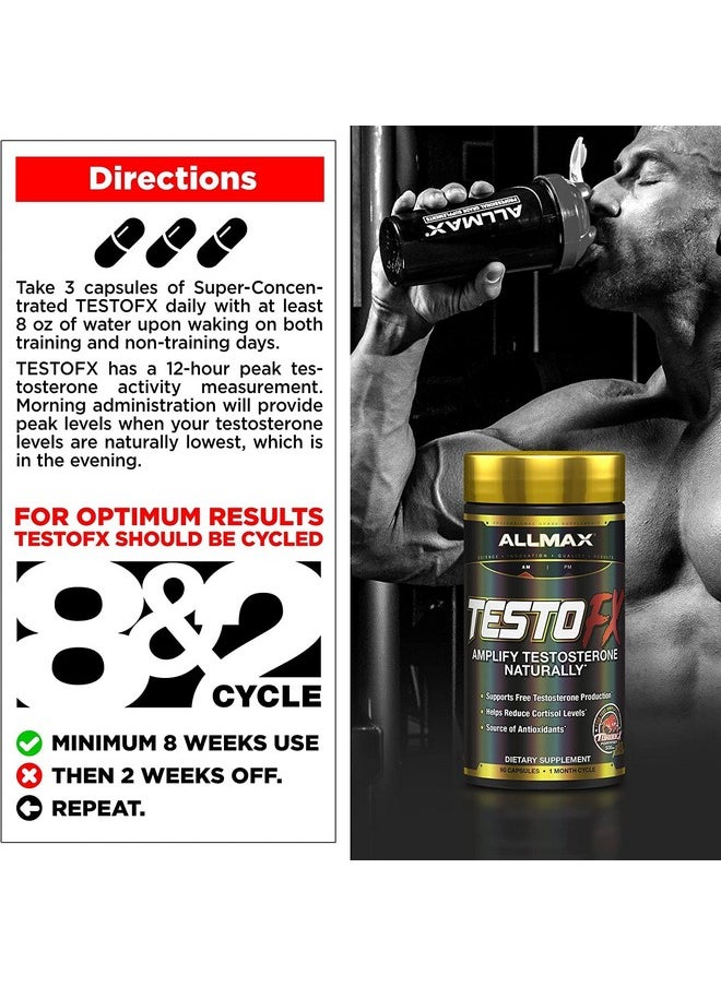 ALLMAX Nutrition TESTOFX Male Support, Supports Strength, Stamina, and Endurance, Formulated with Tribulus Terrestris, Ashwagandha, Tongkat Ali, 90 Capsules, 30 Day Supply