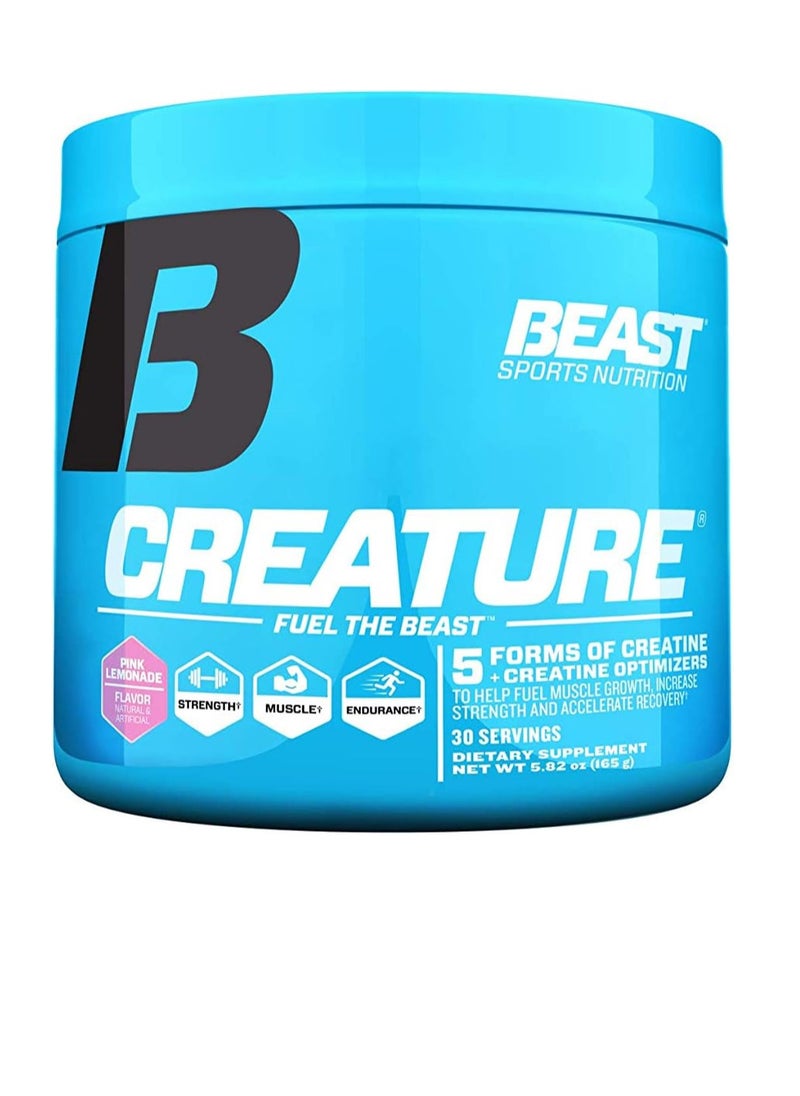 Creature Creatine Complex - Fuel Muscle Growth - Optimize Muscle Strength - Enhance Endurance - Increase Recovery Time - Five Forms of Creatine - Pink Lemonade 30 Servings