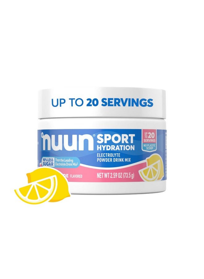 Nuun Sport Electrolyte Powder Canister - Pink Lemonade, 5 Essential Electrolytes for Hydration, Drink Mix with 15mg Magnesium, 1g Sugar, Non-GMO, Vegan, Up to 20 Servings