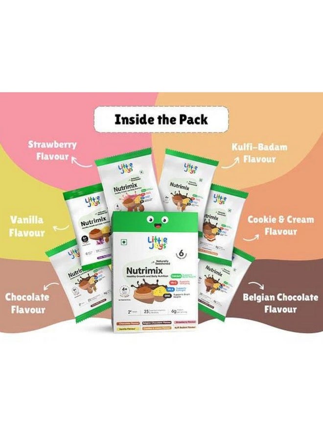 Little Joys Nutrimix Nutrition Powder Trial Box | 6 Flavours | 2-6 Years | Zero Refined Sugar | Supports Healthy Growth & Boosts Immunity | With Ragi, Bajra, Almonds & Oats