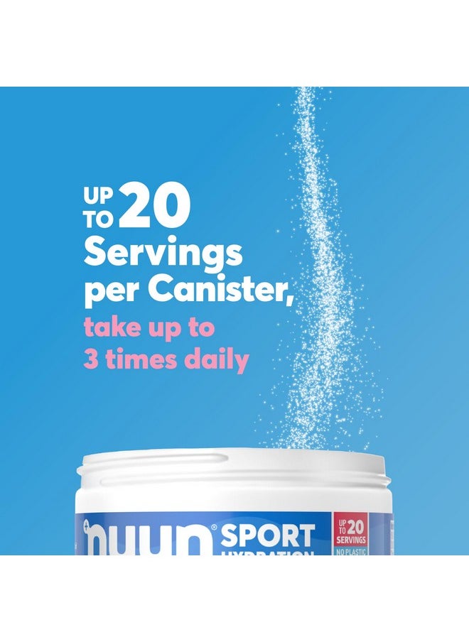 Nuun Sport Electrolyte Powder Canister - Strawberry Kiwi, 5 Essential Electrolytes for Hydration, Drink Mix with 15mg Magnesium, 1g Sugar, Non-GMO, Vegan, Up to 20 Servings