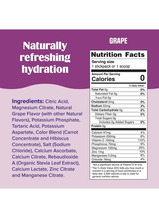 Ultima Replenisher Daily Electrolyte Drink Mix - Grape, 30 Servings - Hydration Powder with 6 Key Electrolytes & Trace Minerals - Keto Friendly, Vegan, Non- GMO & Sugar-Free Electrolyte Powder