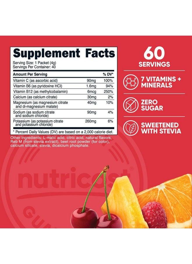 Nutricost Electrolytes Complex, Fruit Punch Flavored, 40 Stickpacks - Advanced Hydration Complex