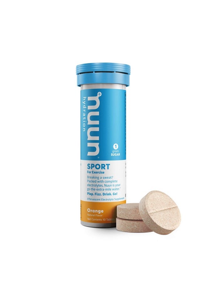 Nuun Sport: Orange Electrolyte Enhanced Drink Tablets (6 Tubes of 10 Tabs) Previously Nuun Active