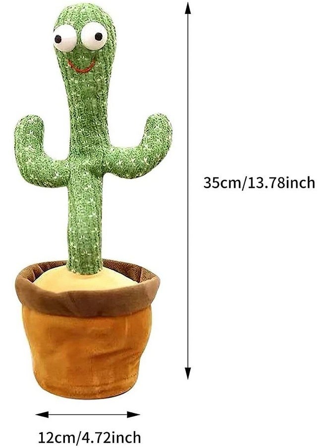 Dancing Cactus,Cactus Plush Toy With Led Lights&Chargeable, Wriggle Singing Recording Repeats What You Say Funny Educational Toy For Boys&Girls