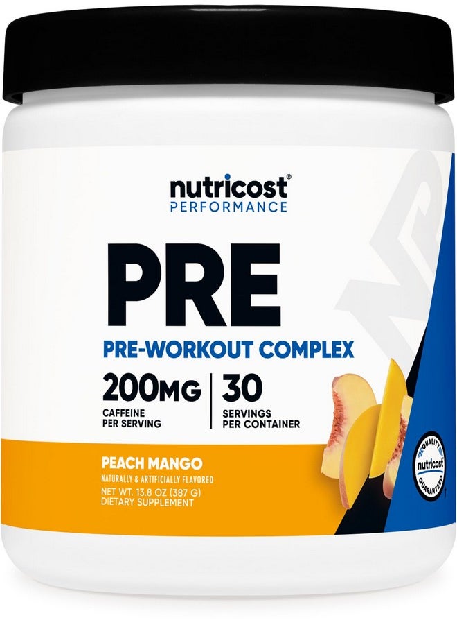 Nutricost Pre-Workout Complex Powder (30 Servings, Peach Mango) - Pre-Workout Supplement with Beta-Alanine, Taurine & Amino Acids