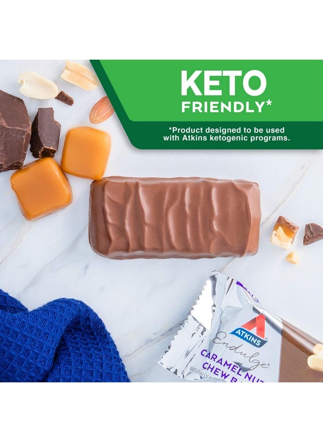 Endulge Caramel Nut Chew Bar Dessert Favorite 1G Sugar Good Source Of Fiber Low Sugar 10 Count