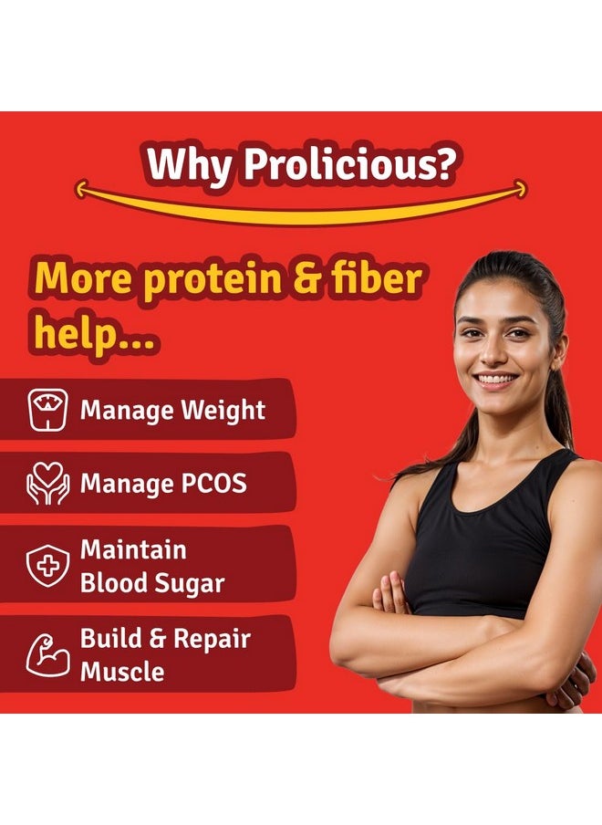 Prolicious 2X Protein Thins Combo | NO Palm Oil | Wheat Crisps | Methi, Pani-Puri, Garlic Bread (2), Peri-Peri, Masala Noodles, Desi Masala Thins (50g each, Pack of 7)