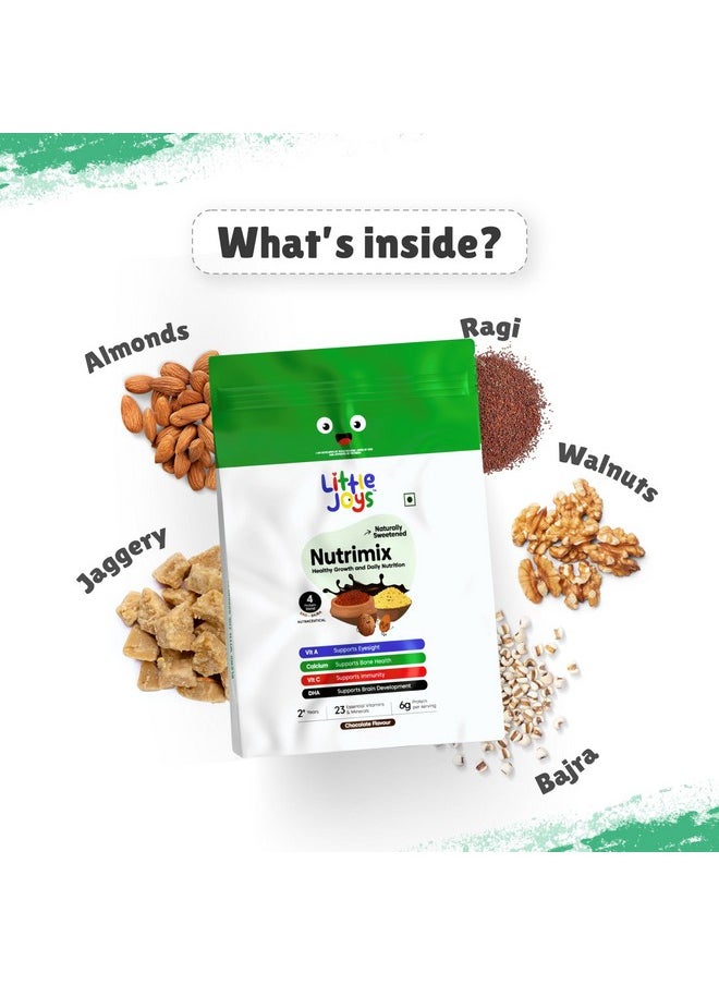 Little Joys Nutrimix Nutrition Powder Refill Pouch 700g | 2-6 Years | No Refined Sugar | Supports Healthy Growth & Boosts Immunity | With Ragi, Bajra, Almonds & Oats | Chocolate Flavour