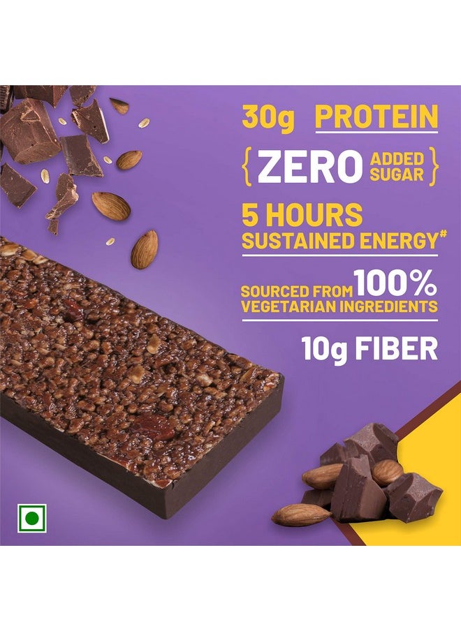 RiteBite Max Protein Ultimate Choco Almond Protein Bars With 30G Protein, 10G Fiber & 21 Vit. & Minerals | 0 Added Sugar, No Cholesterol & Trans Fat For Upto 5H Of Energy, 100G (Pack Of 3), 300 Gram