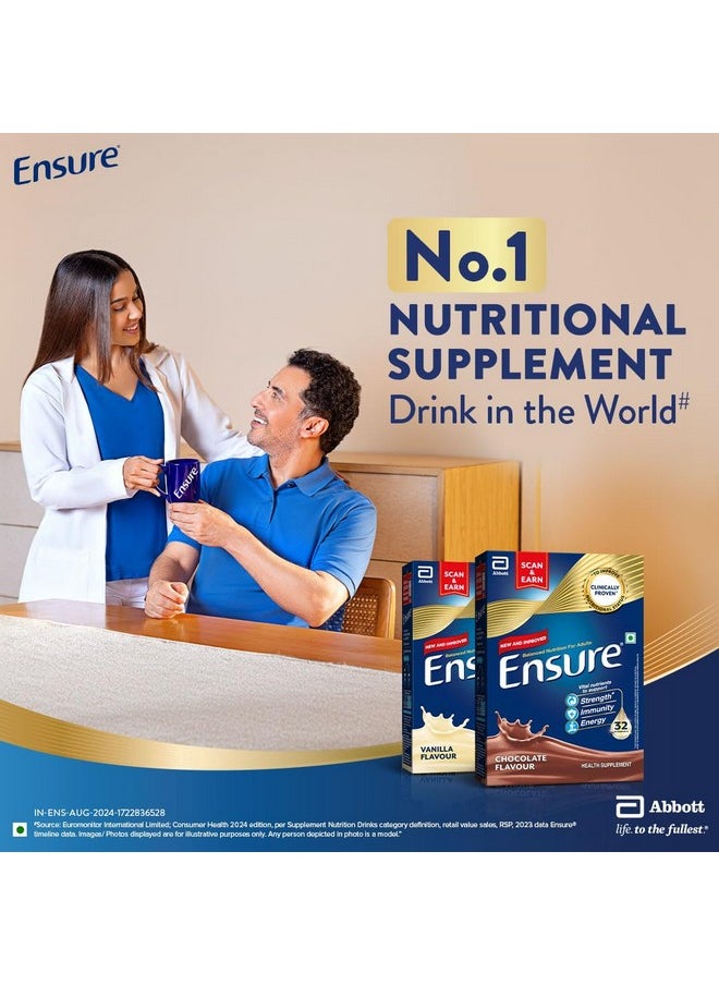 Ensure No 1 Nutritional Supplement Drink in the world|32 nutrients High Protein,Calcium,Vit D|Chocolate400g/375g(Wt may vary)