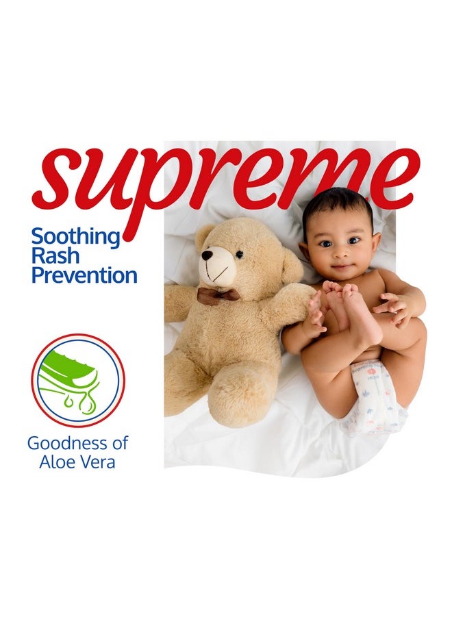 Supreme Diaper Pants Large (Lg) 9 To 14Kg, 62Pcs, 360° Skin Care With 10 Million Breathable Pores, Aloe Vera For Superior Rash Prevention, Upto 12Hr Protection, 5 Layer Super Light Core